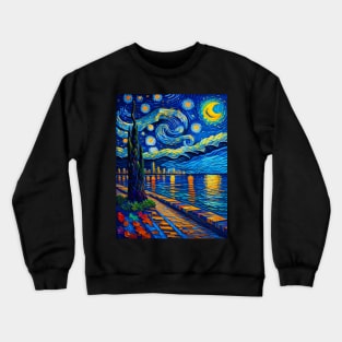 Miami beach at starry night Crewneck Sweatshirt